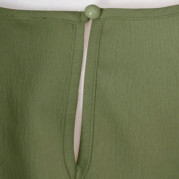 Army Green Elegant Women's Casual Solid Color Lantern Sleeve Jumpsuit - Picture 7 of 9